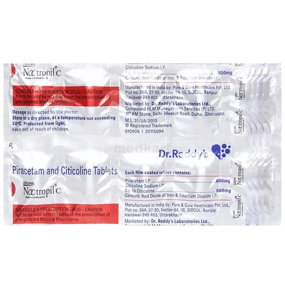 nootropil c 800/500mg tablet 10's
